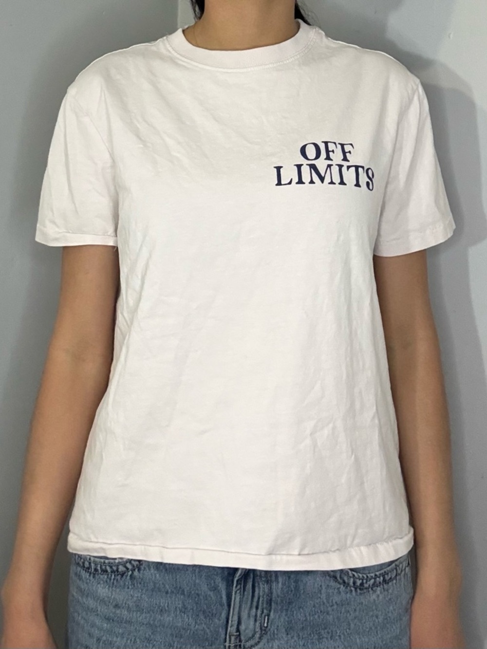 Wildfox Pale Pink 'OFF LIMITS' PLEASE DONT HUG ME Graphic Tee